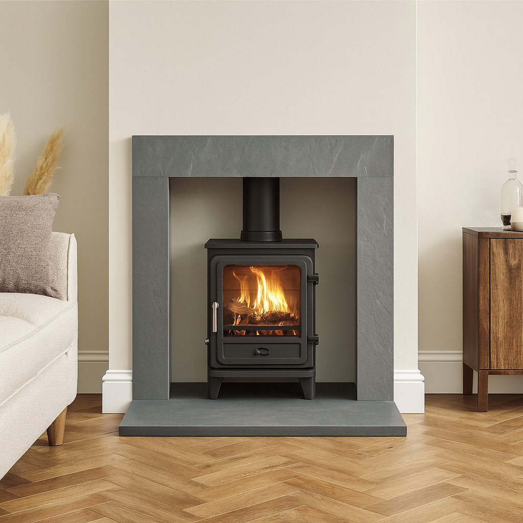 Riven Grey Slate Hearth – Bespoke Cut to Size & All Shapes