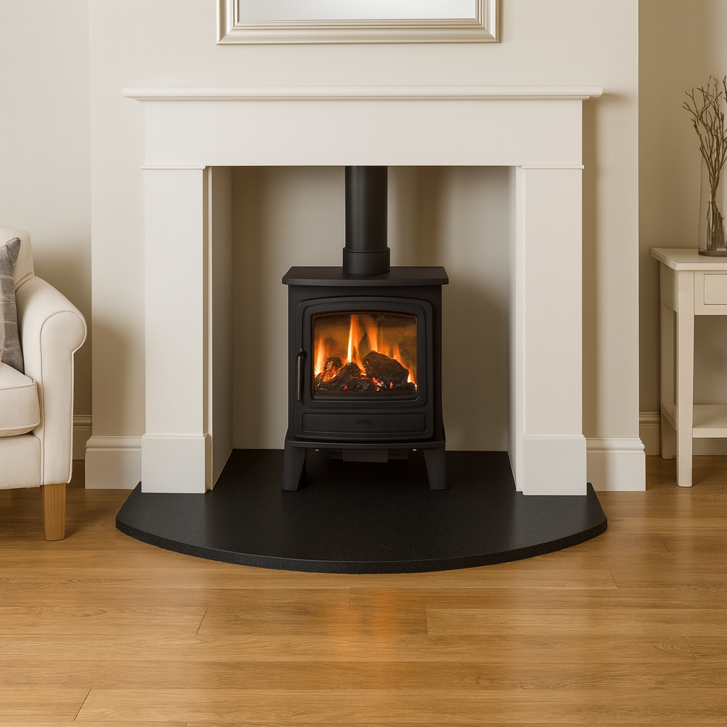 Honed Black Granite Hearth – Bespoke Cut to Size & All Shapes