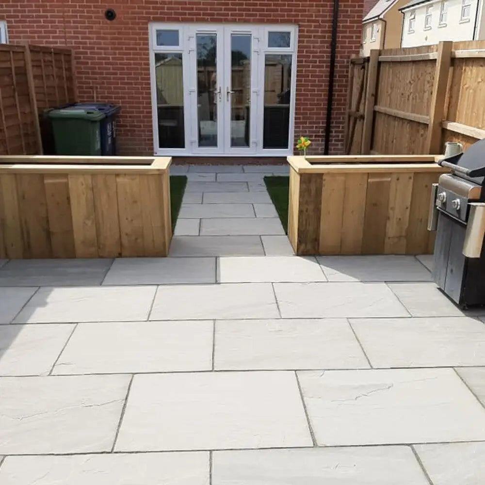 Kandla Grey Indian Sandstone Paving Slabs 22Mm / 60Cm X 30Cm 30 Slab Pack (5.4M2) Bundles - Website