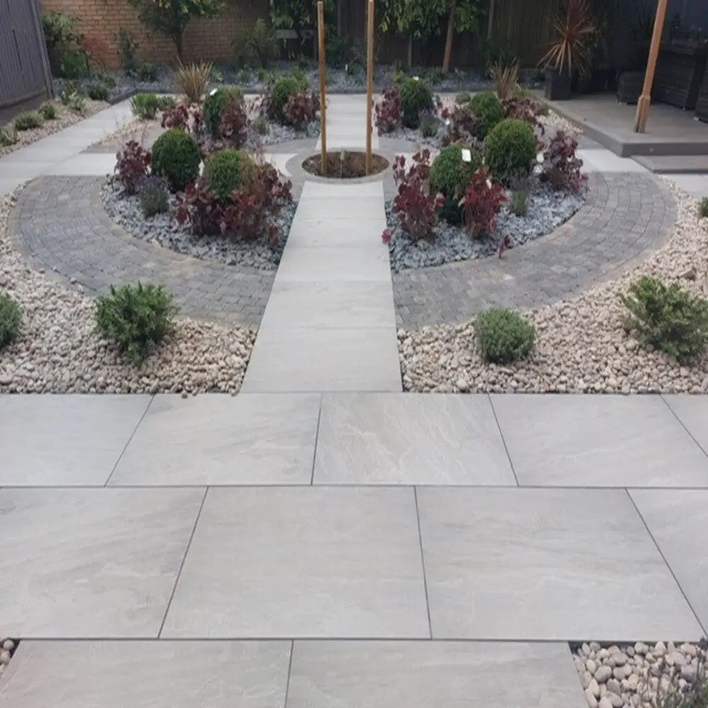 Kandla Grey Outdoor Porcelain Paving Slabs - R11 Anti-Slip Tiles 10 Slab Pack (5.4M2) Bundles