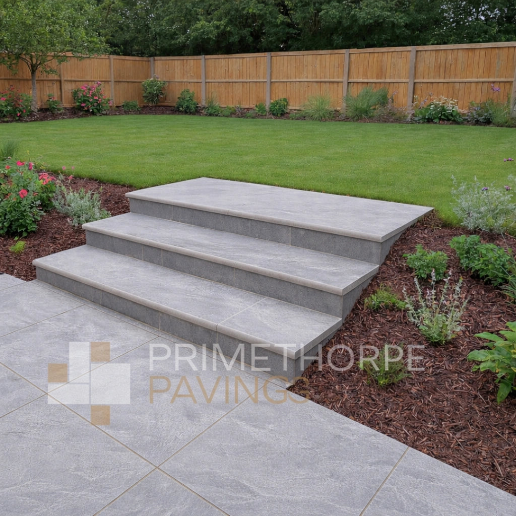 Kandla Grey - Bullnosed Porcelain Steps
