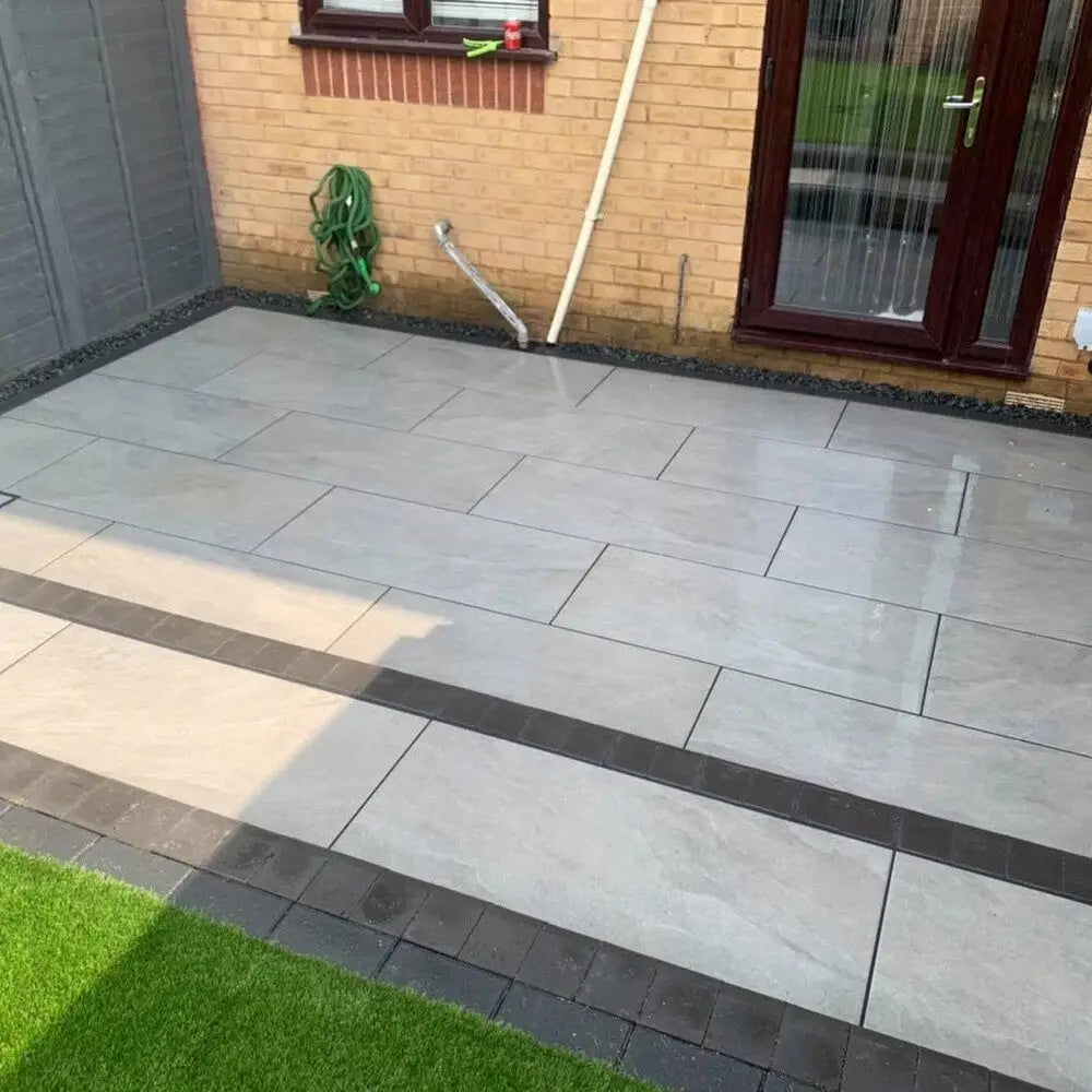 Masso Grey Outdoor Porcelain Paving Slabs - R11 Anti-Slip Tiles Lawn & Garden