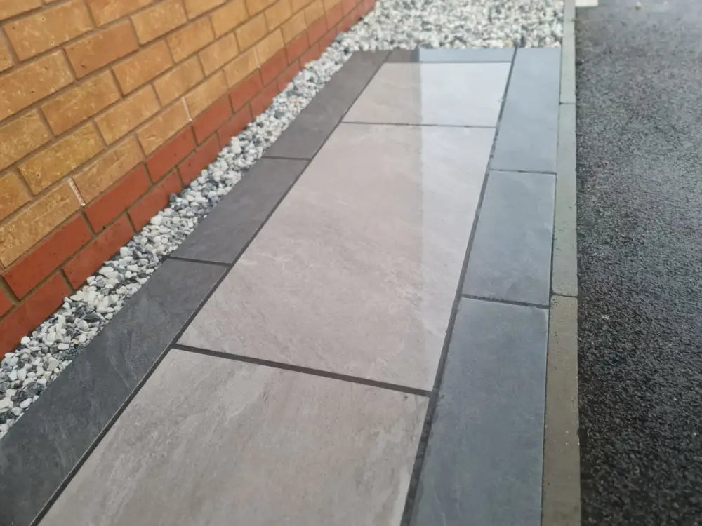 Stone Rock Ash Outdoor Porcelain Paving Slabs - R11 Anti-Slip Tiles Lawn & Garden