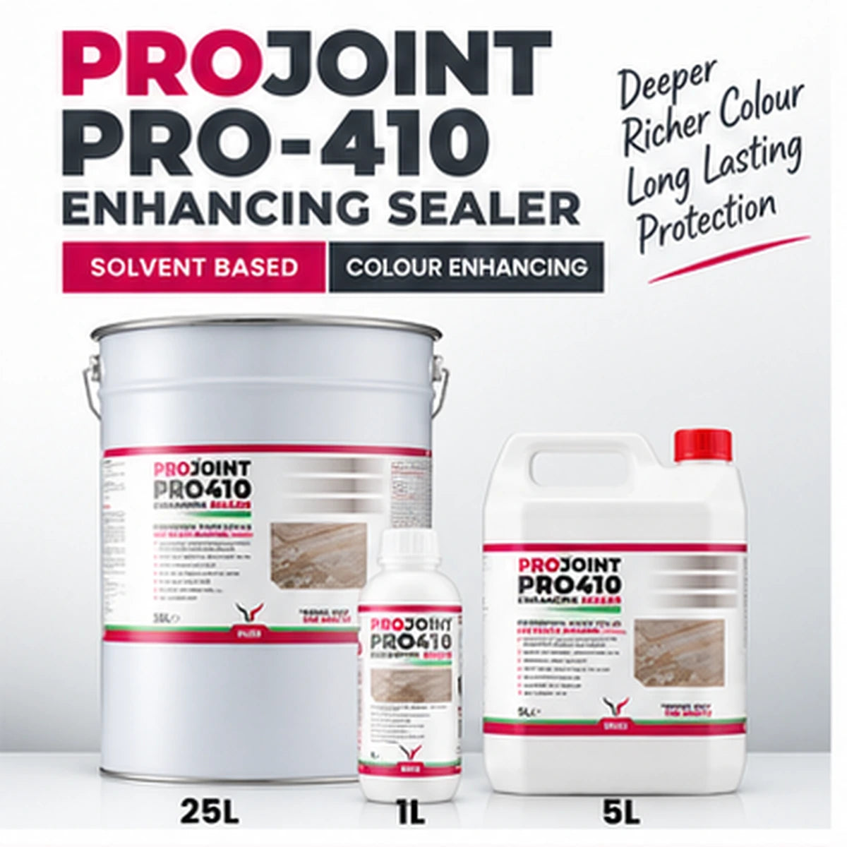 ProJoint PRO-410 Colour Enhancing Natural Stone Sealer – Solvent Based – 1L, 5L & 25L
