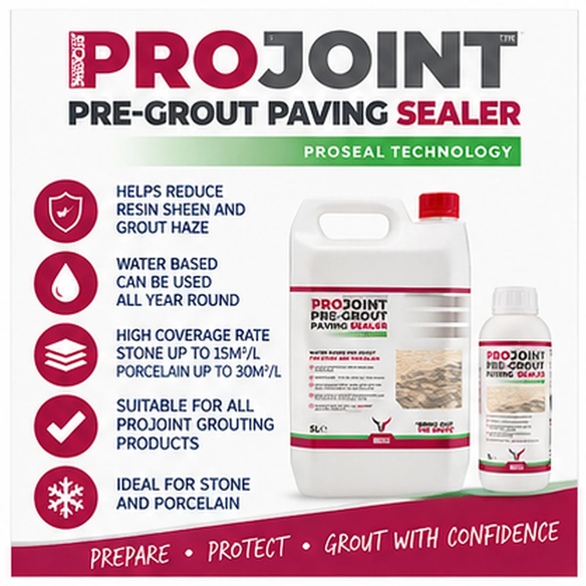 ProJoint Pre-Grout Paving Sealer – Stone & Porcelain – 1L & 5L