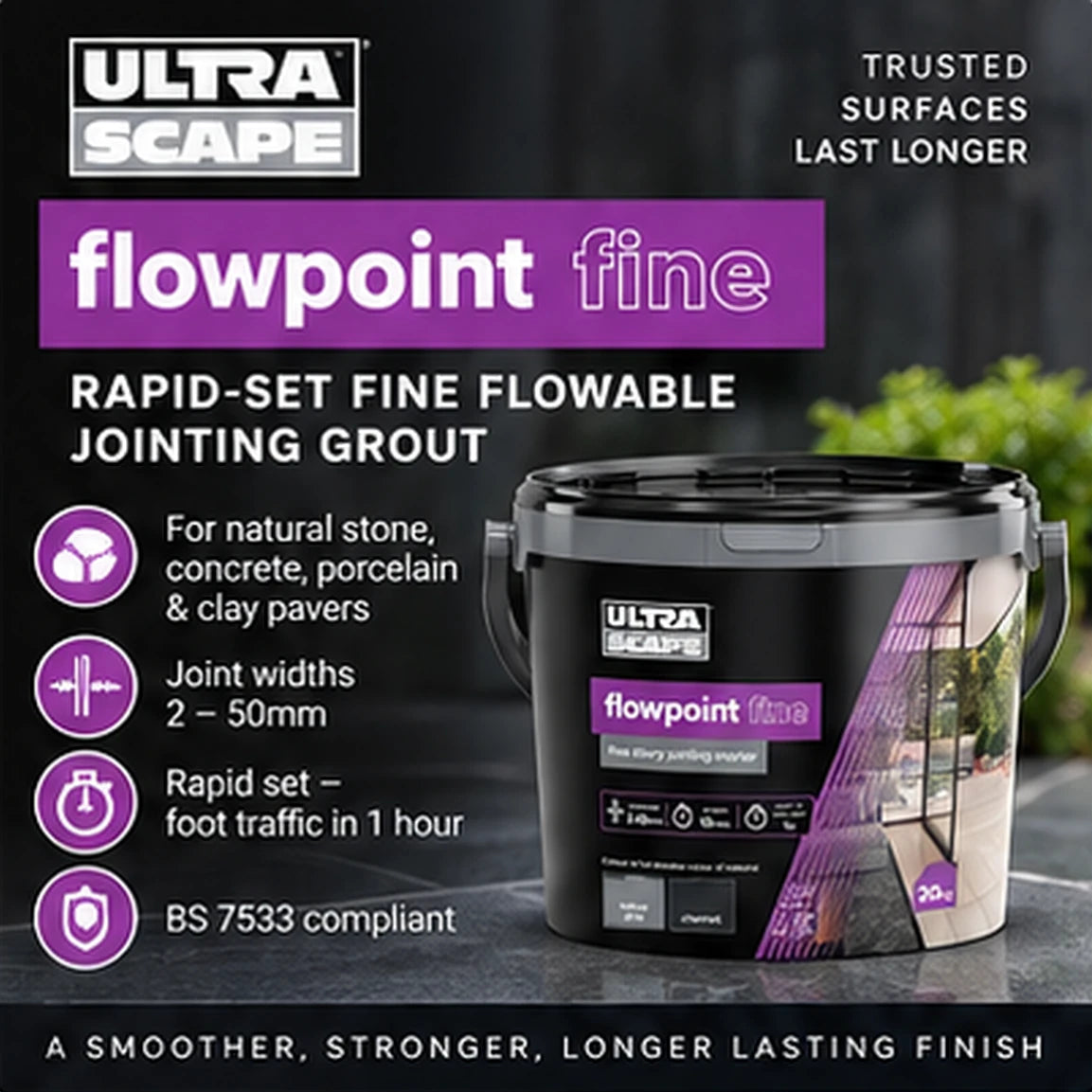 UltraScape Flowpoint Fine Rapid Set Paving Grout – 17kg