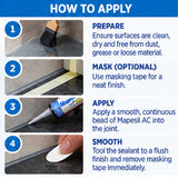 Mapei Mapesil AC Zero Flexible Silicone Sealant for Fire Hearth Expansion Joints – 310ml