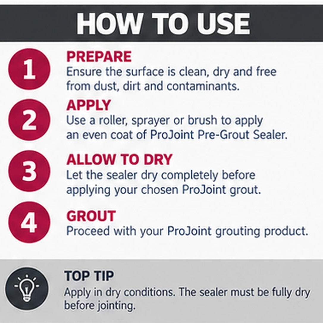 ProJoint Pre-Grout Paving Sealer – Stone & Porcelain – 1L & 5L