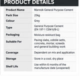 Mannok General Purpose Cement – 25kg
