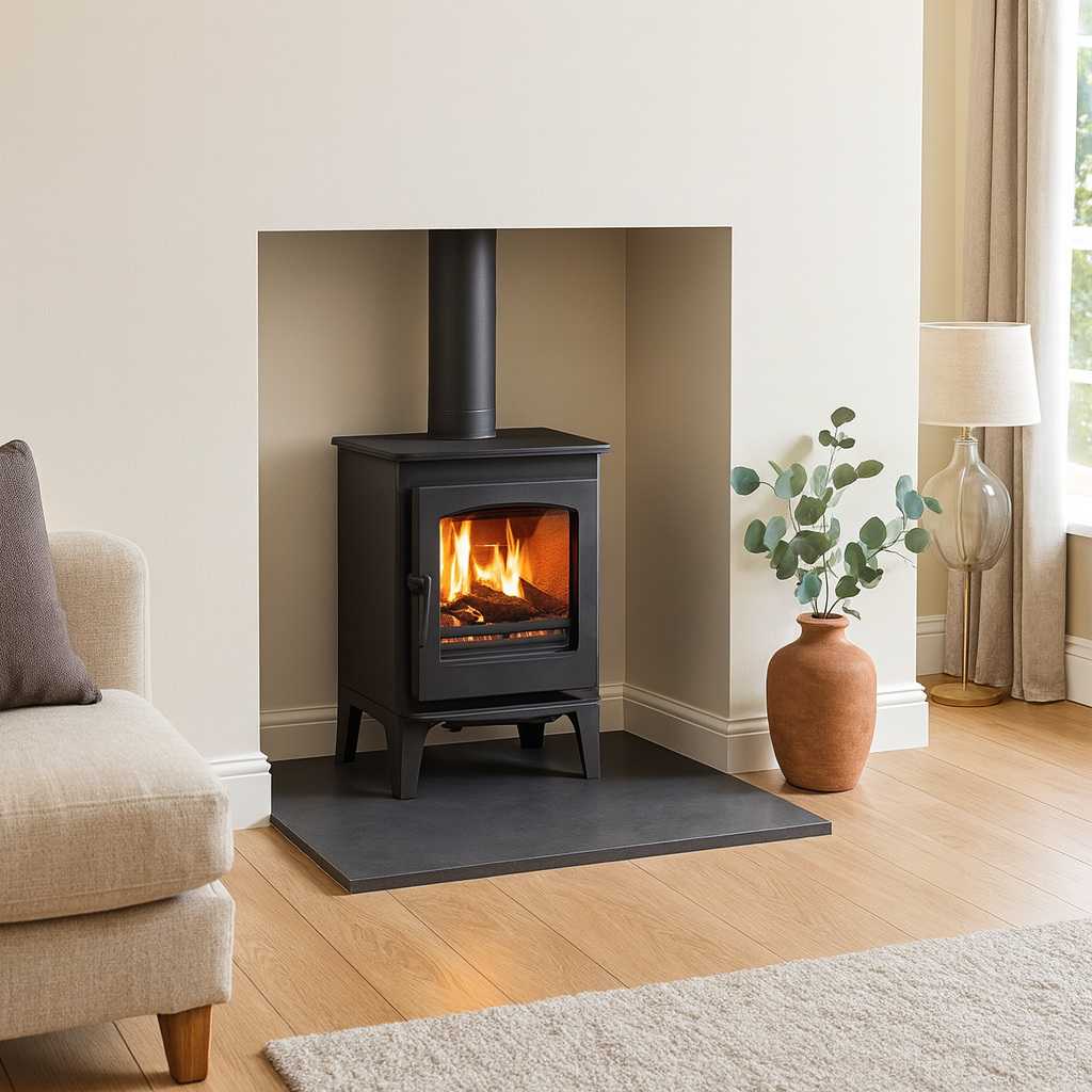 Riven Black Slate Hearth – Standard Rectangle Cut to Size