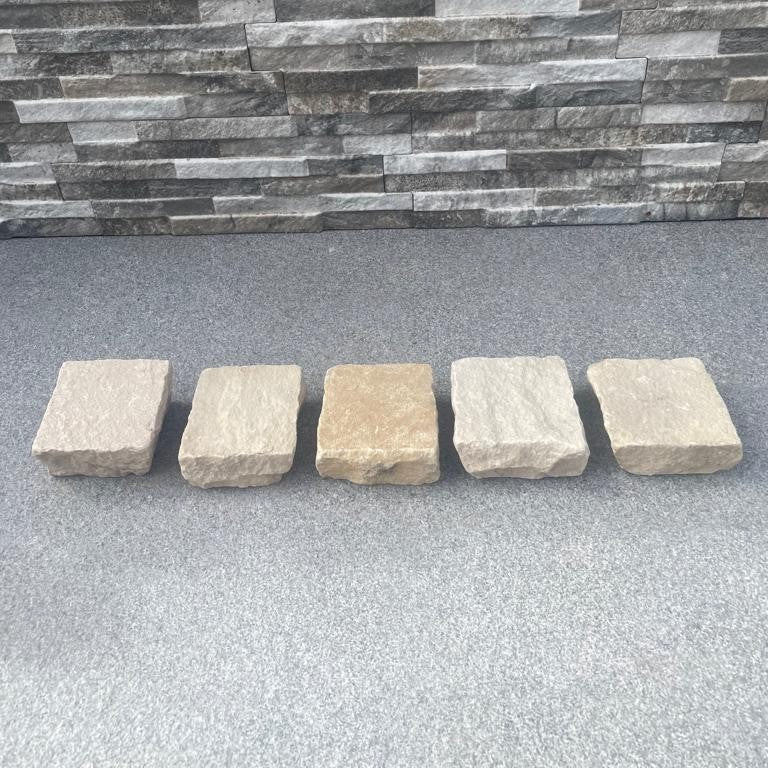 Fossil Mint Sandstone Cobble Setts - 100x100mm