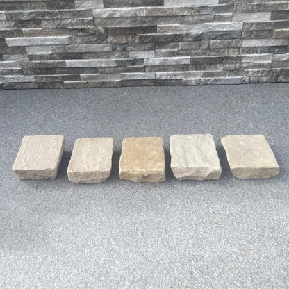 Fossil Mint Sandstone Cobble Setts - 100x100mm