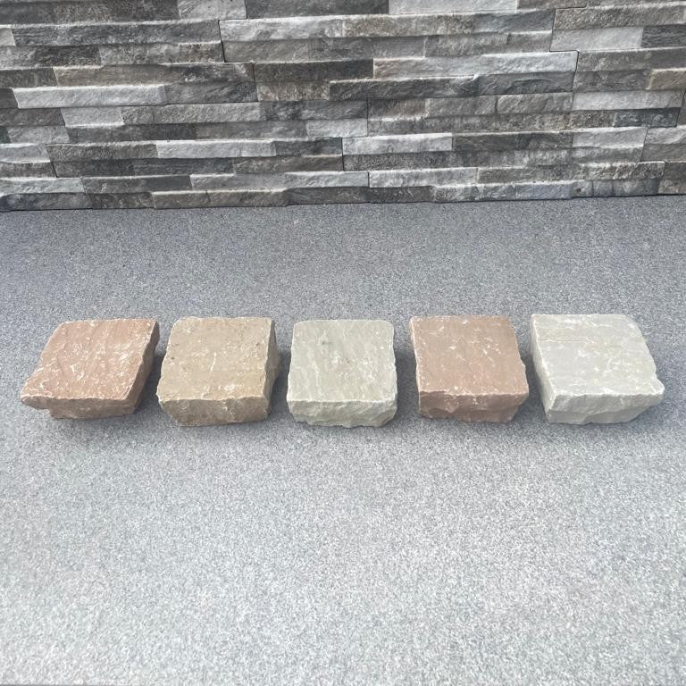 Raj Green Sandstone Cobble Setts - 100x100mm