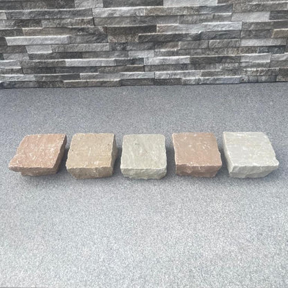 Raj Green Sandstone Cobble Setts - 100x100mm