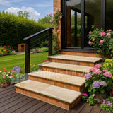 Fossil Mint Steps - Bullnosed Rounded Front Edge Steps