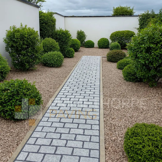 Silver Grey Granite Cobble Setts - 200x100mm