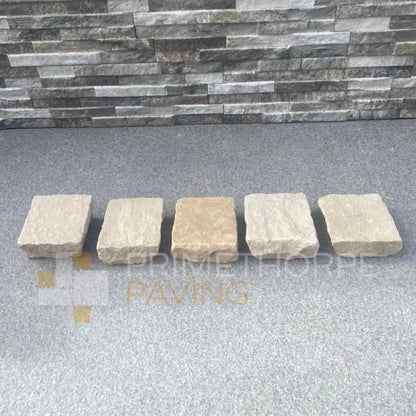Fossil Mint Sandstone Cobble Setts - 100x100mm