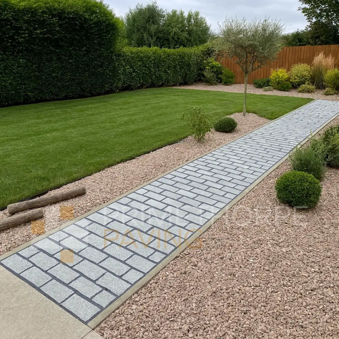 Silver Grey Granite Cobble Setts - 200x100mm