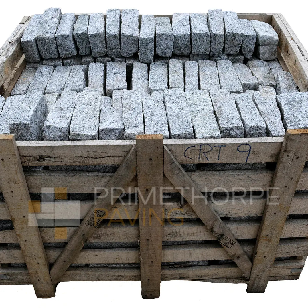 Silver Grey Granite Cobble Setts - 200x100mm
