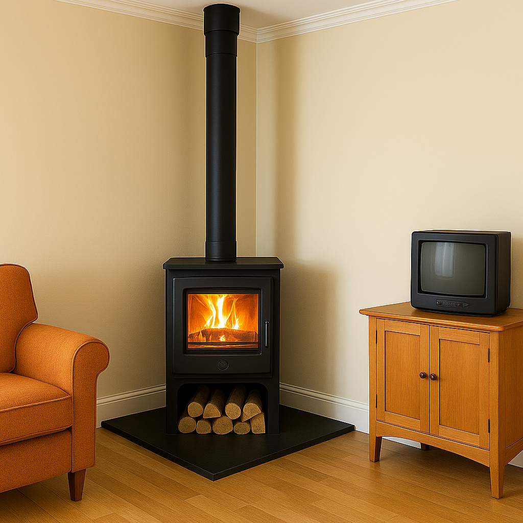 Riven Black Limestone Hearth – Bespoke Cut to Size & All Shapes