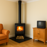 Riven Black Limestone Hearth – Bespoke Cut to Size & All Shapes