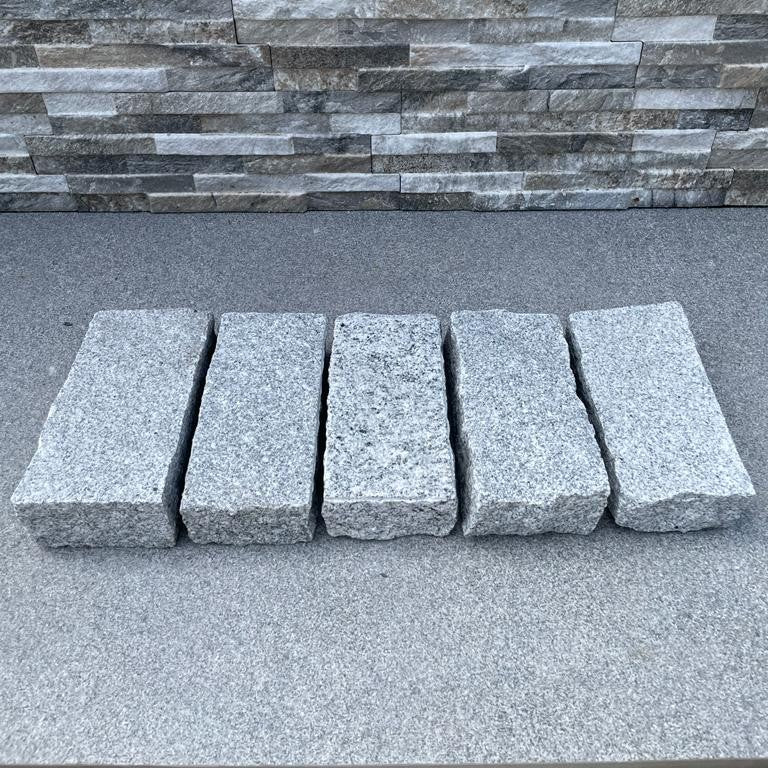 Silver Grey Granite Cobble Setts - 200x100mm
