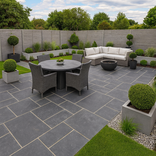 Kota Black Limestone Paving