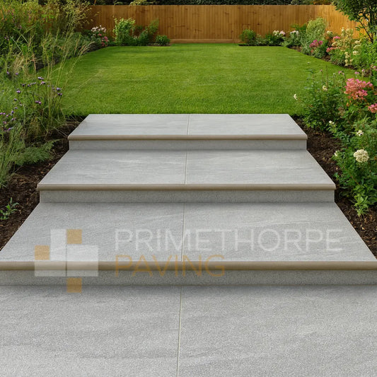 Cathedral Grey - Porcelain Bullnosed Steps