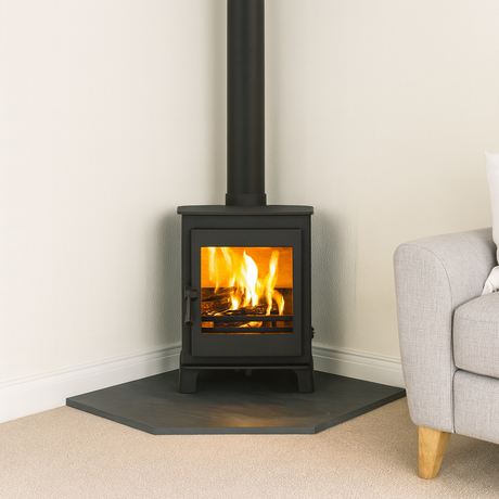 Riven Black Slate Hearth – Standard Rectangle Cut to Size