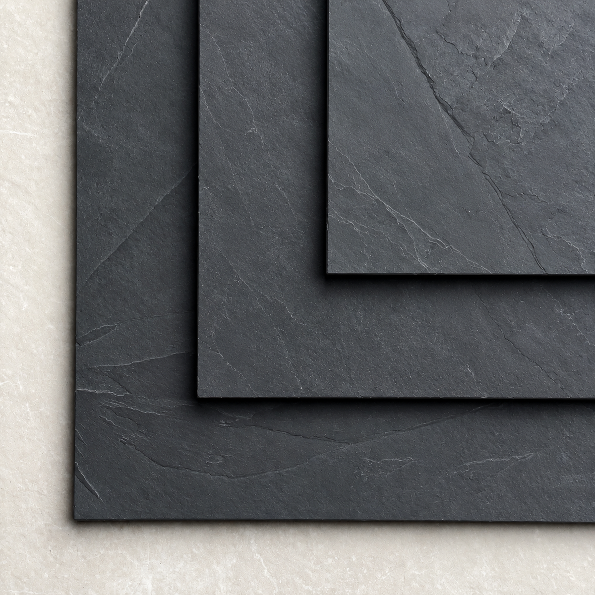 Riven Black Slate Hearth – Standard Rectangle Cut to Size