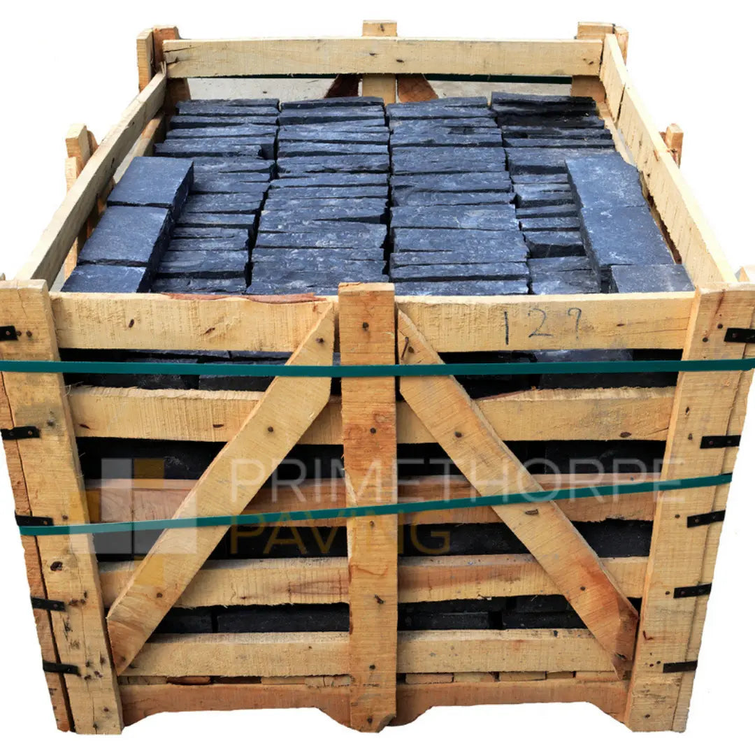 Kota Black Limestone Cobble Setts - 200x100mm