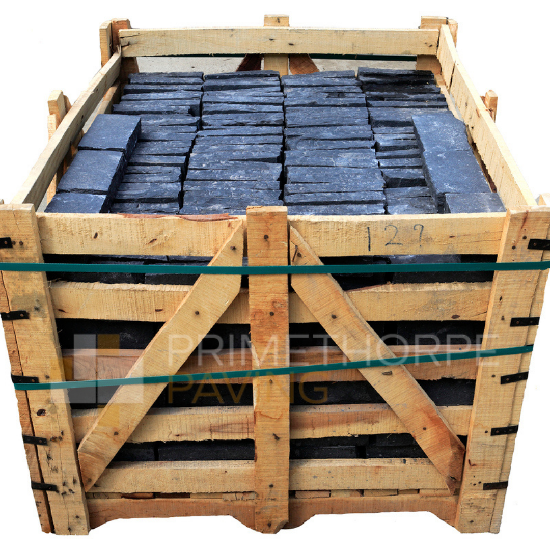 Kota Black Limestone Cobble Setts - 200x100mm