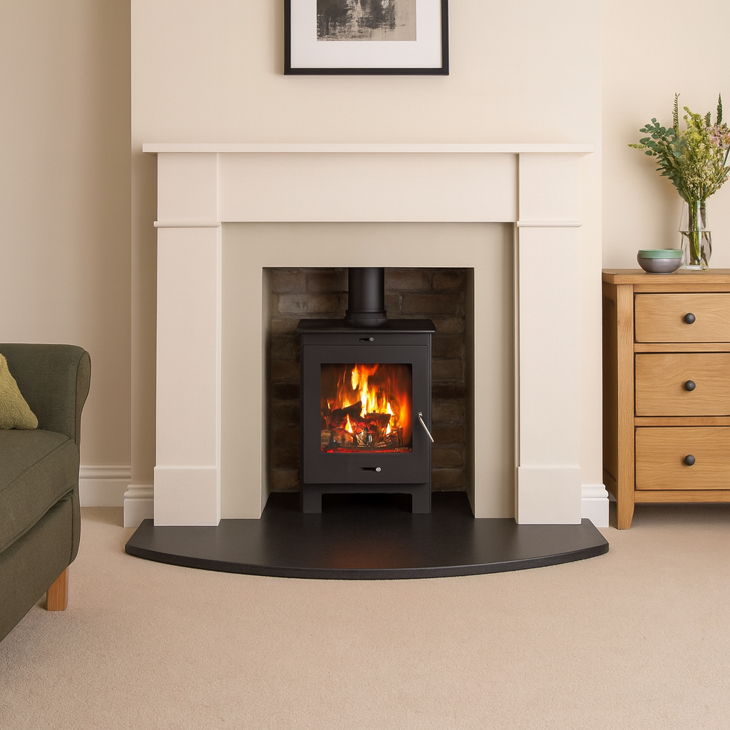 Black Honed Granite Hearth – Cut to Size and Shape