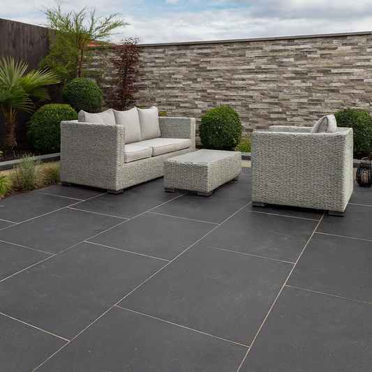 Kota Black Limestone Paving - Single Sizes
