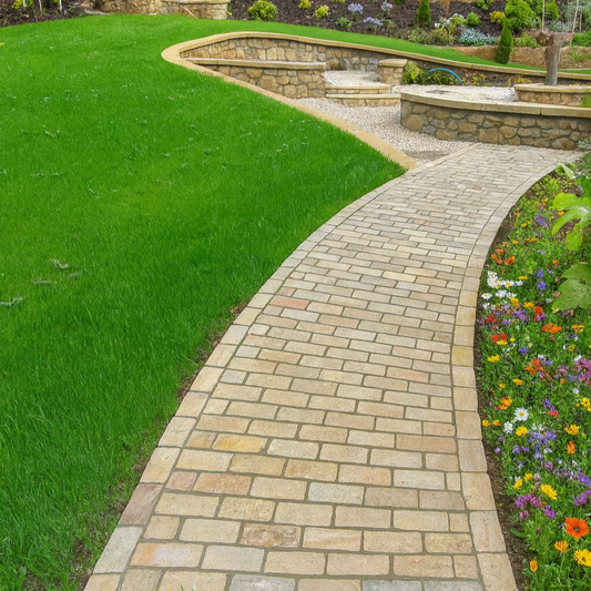 Fossil Mint Sandstone Cobble Setts - 200x100mm