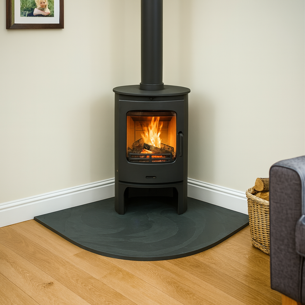 Riven Black Slate Hearth – Standard Rectangle Cut to Size