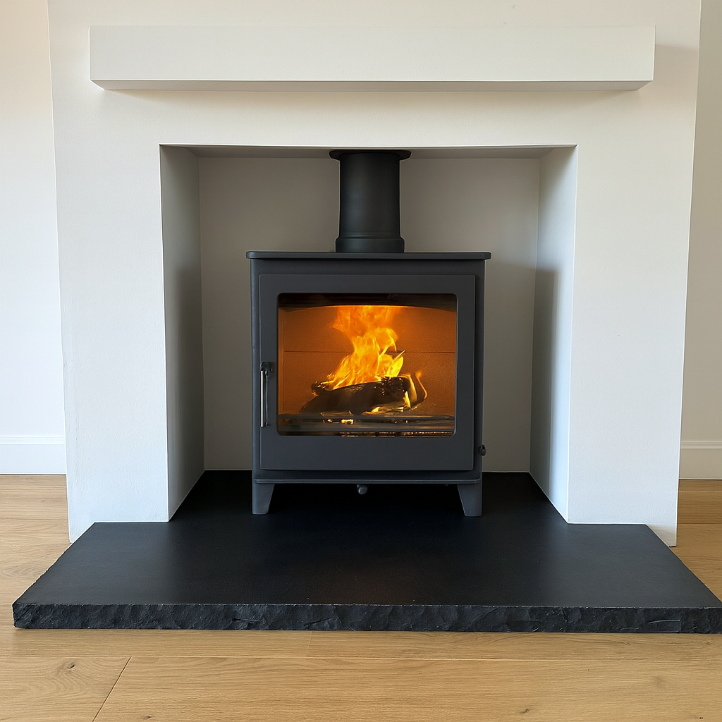 Riven Black Limestone Hearth – Standard Rectangle Cut to Size
