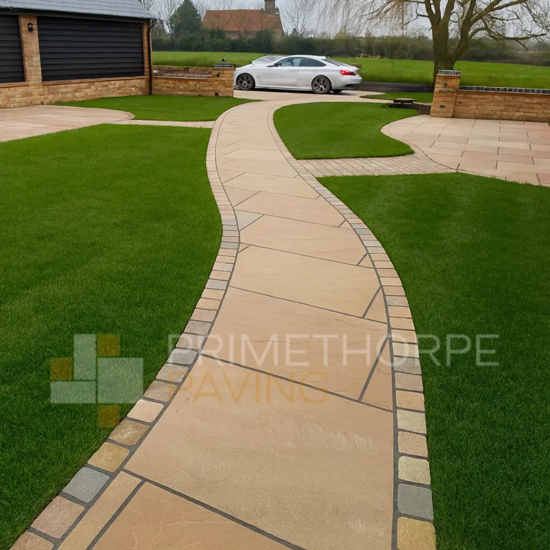 Raj Green Sandstone Cobble Setts - 100x100mm