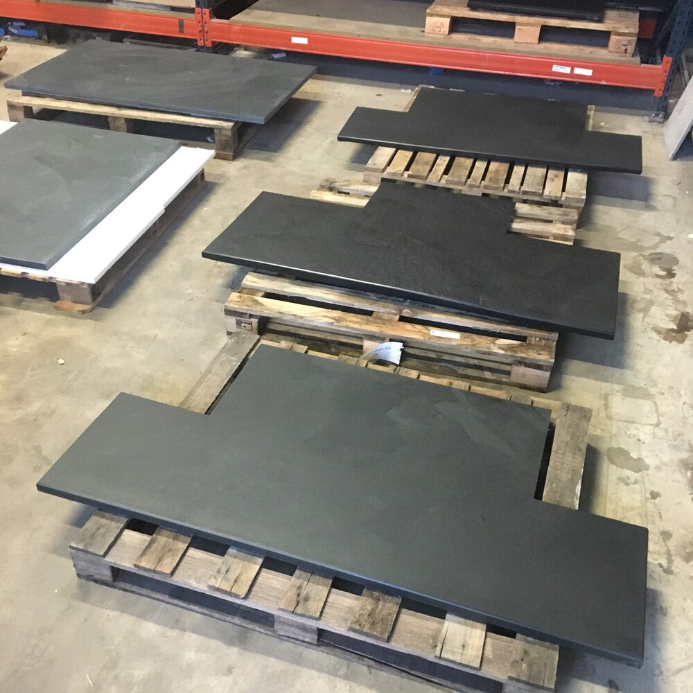 Black Riven Slate Hearth – Cut to Size and Shape