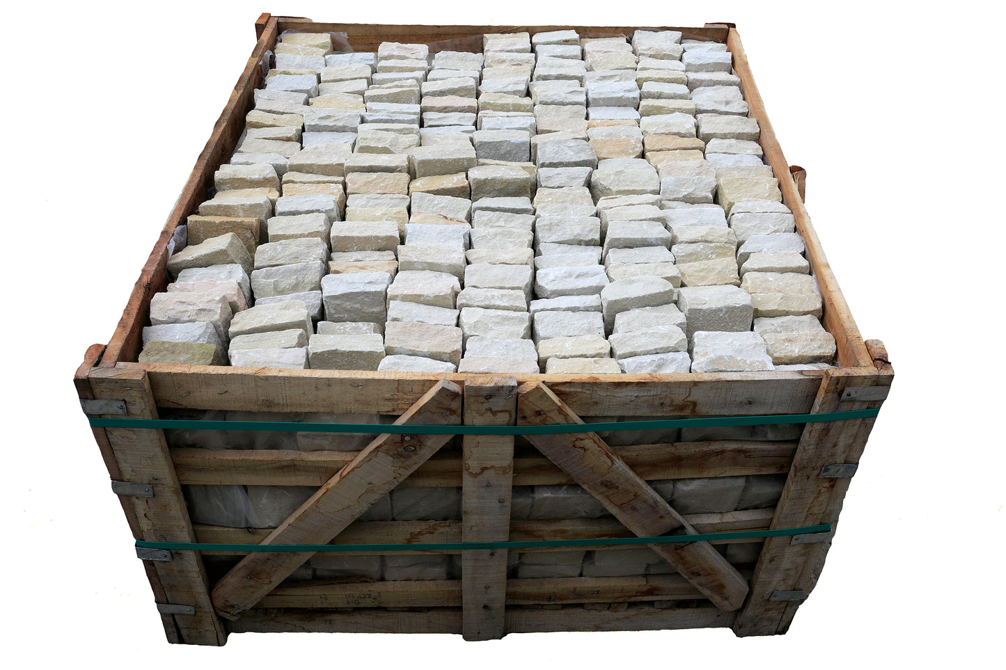Fossil Mint Sandstone Cobble Setts - 100x100mm
