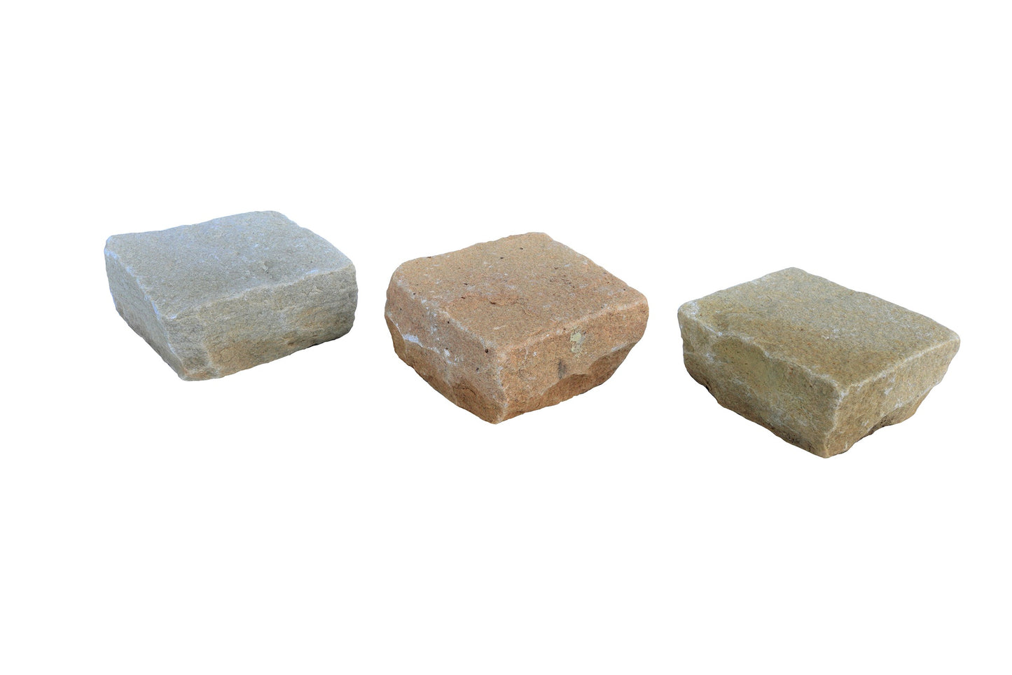 Fossil Mint Sandstone Cobble Setts - 100x100mm