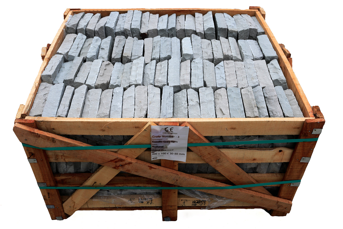 Kandla Grey Sandstone Cobble Setts - 200x100mm