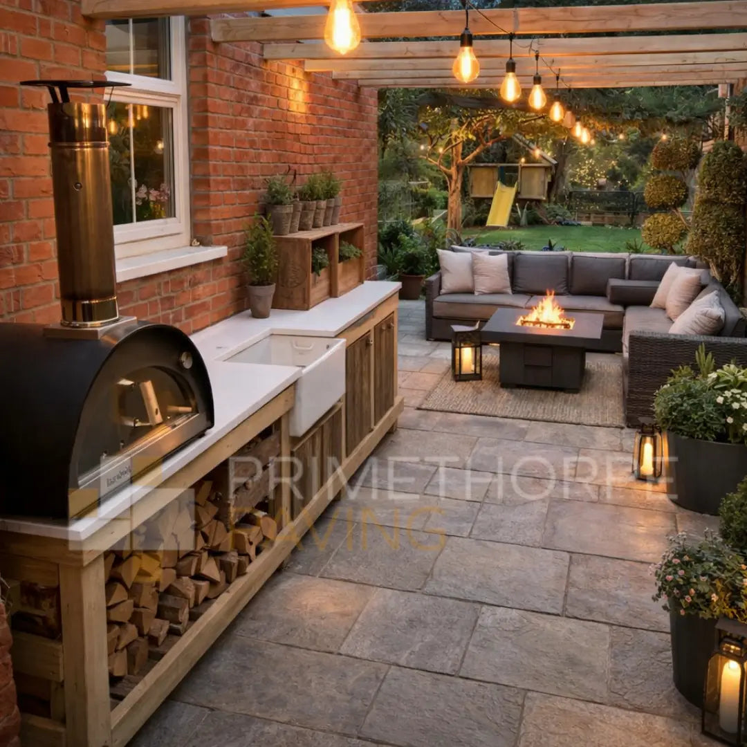 Porcelain - Cream Outdoor Kitchen Worktop - Ready Made - 1800x800mm