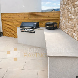 Porcelain - Cream Outdoor Kitchen Worktop - Ready Made - 1800x800mm