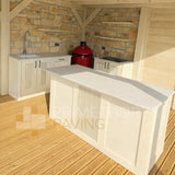 Porcelain - Cream Outdoor Kitchen Worktop - Ready Made - 1800x800mm