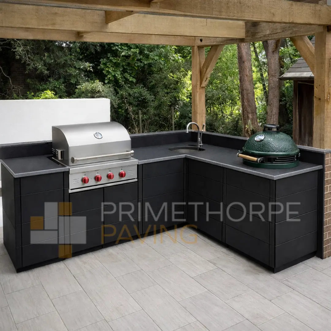 Porcelain - Anthracite Outdoor Kitchen Worktop - Ready Made - 1800x800mm