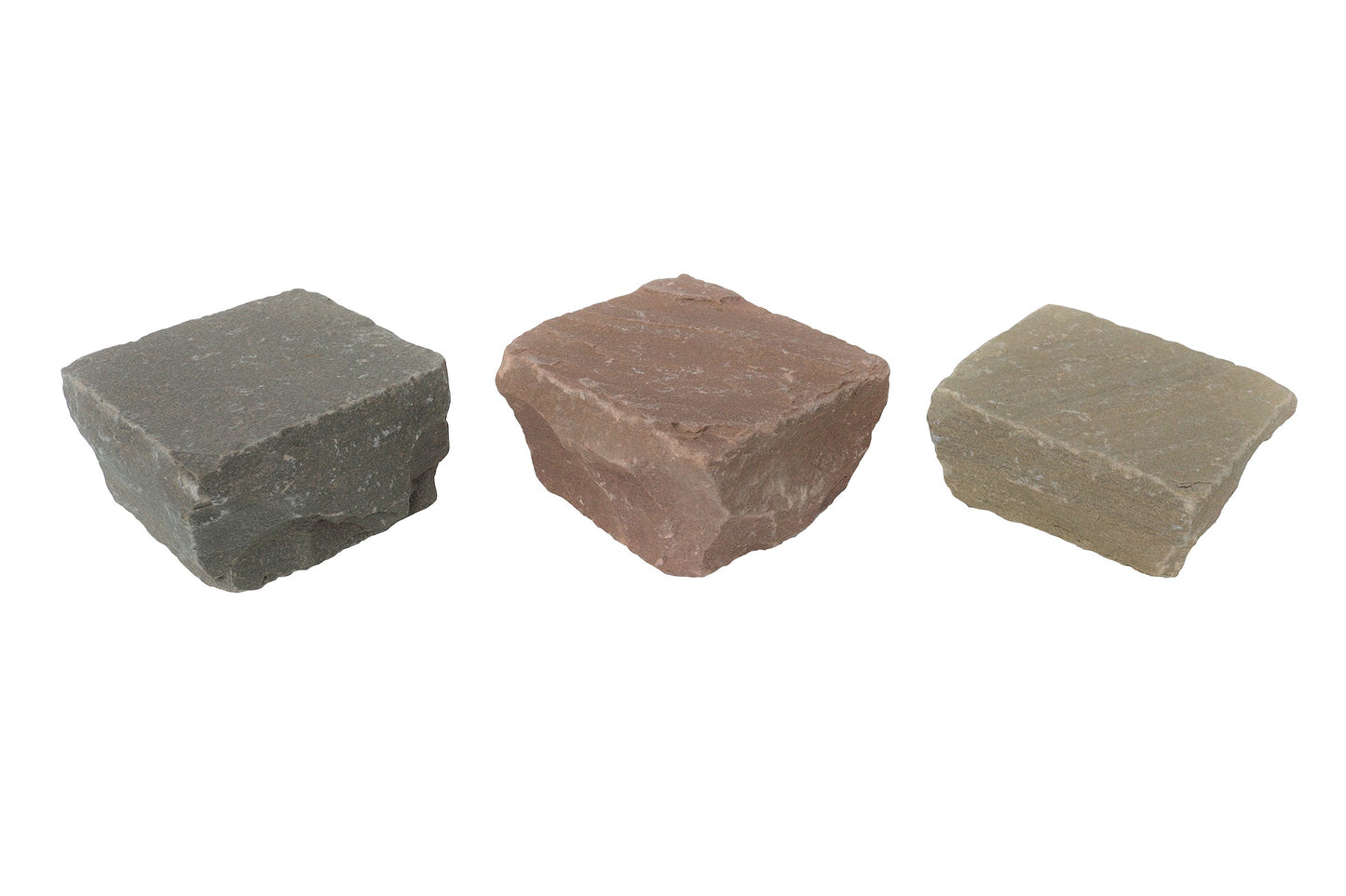 Raj Green Sandstone Cobble Setts - 100x100mm