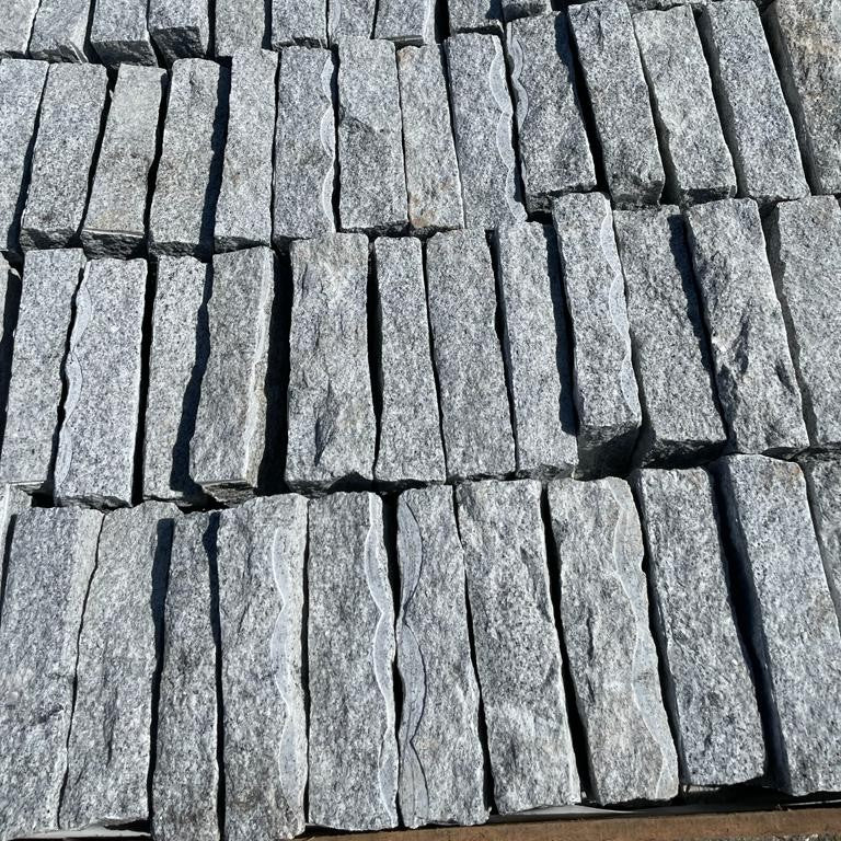 Silver Grey Granite Cobble Setts - 200x100mm