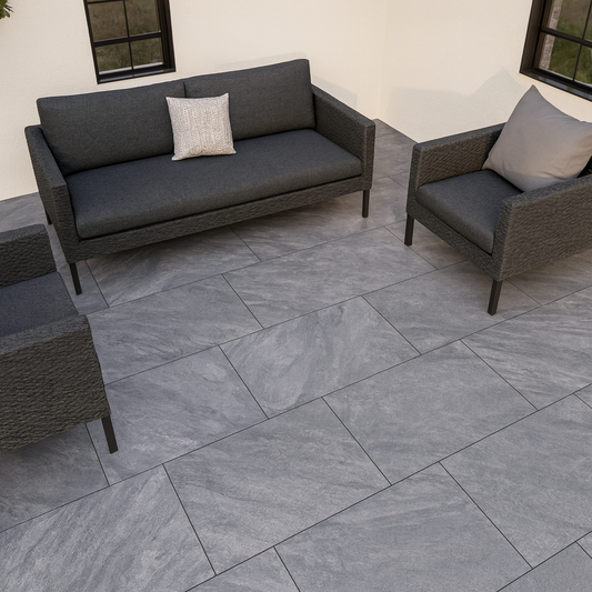 Vesuvio Black Porcelain Paving
