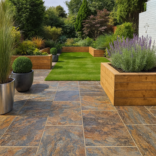 Rustic Vijaya Copper Slate Paving  – 90 x 60